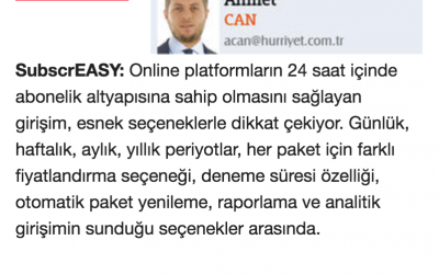 Hürriyet Gazetesi subcrEASY Haberi